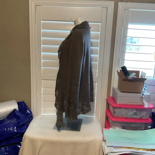 Decree Taupe Knit Cardigan - Image 4