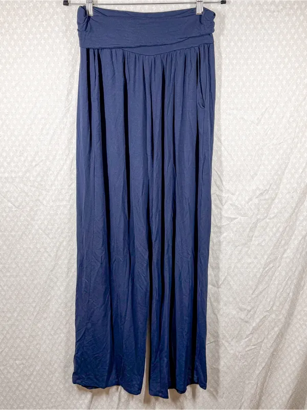 Quince Dark Blue French Terry Modal Wide Leg Pants - Image 2