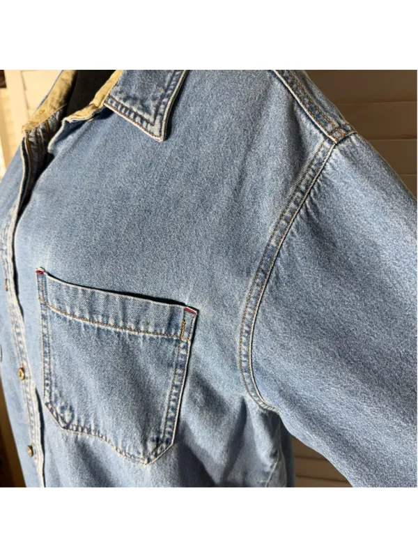 Vintage 90s Bill Blass women's denim shirt blue cotton Western grunge cottage M - Image 5