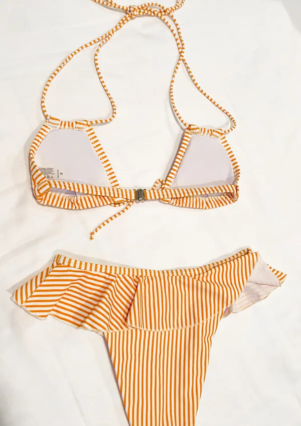 Striped Bikini Set Orange - Image 10