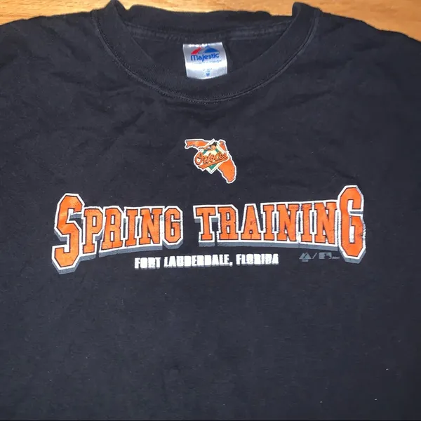 Majestic Baltimore Orioles Vintage Spring Training Black Medium Men's T-Shirt - Image 2