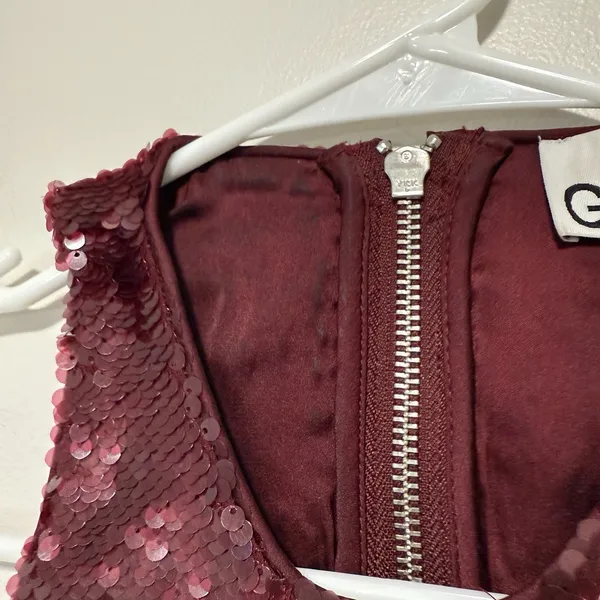 Ganni Sequined Ruched Crop Top in Port Royale Size 32‎ - Image 6