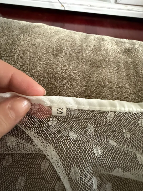 White polyester cardigan see through - Image 3