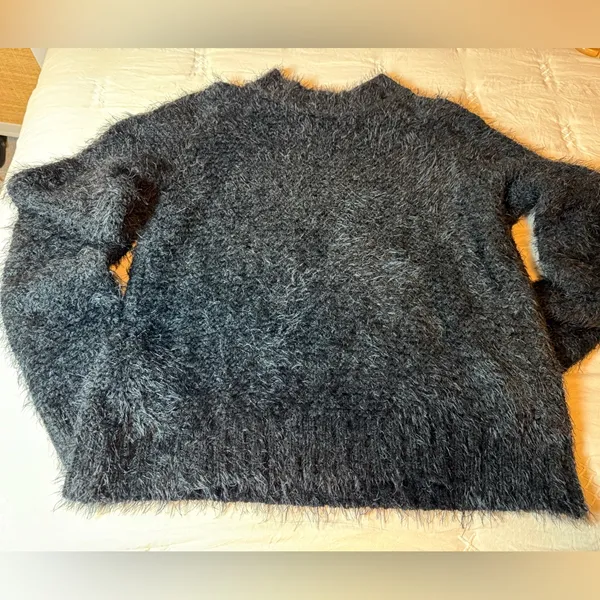 Cozy Black Fuzzy Sweater size S - Image 3
