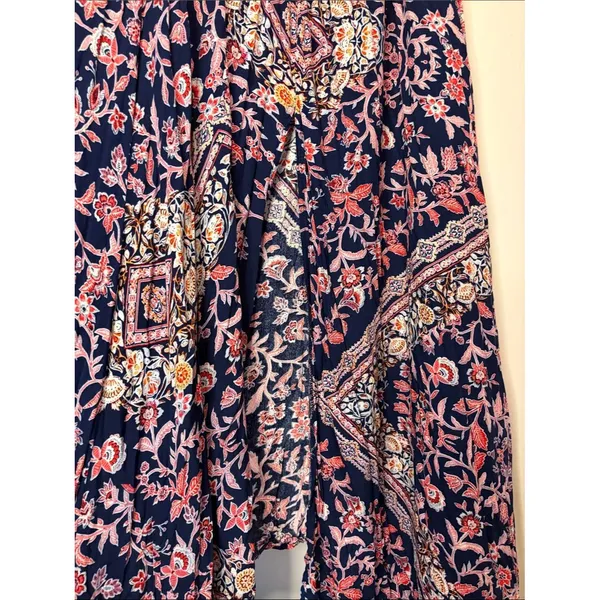 Abel the Label Anthropologie Vienna Halter Floral Maxi Dress Blue Pink Size S - Image 5