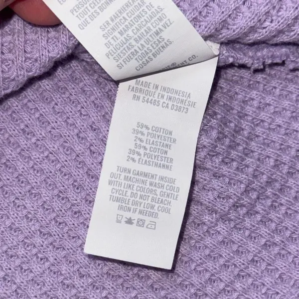 Aerie Lavender Purple Ribbed Knit Cropped Turtleneck Long Sleeve Shirt - Image 6