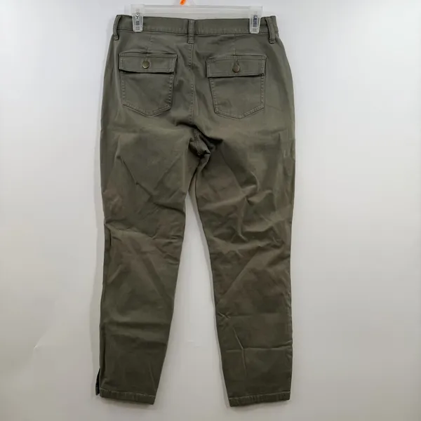 Evereve Payton Utility Pants Womens 28 Olive Green High Rise Ankle Slit - Image 3