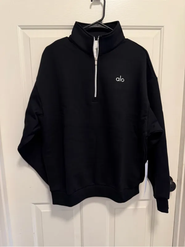 ALO Yoga NWT Accolade 1/4 Zip Pullover Black Size XS - Image 3