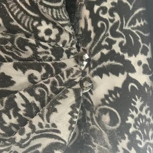 Alex Evenings Black Velvet Burnout Damask Floral Evening Jacket Blazer XL NWT - Image 8