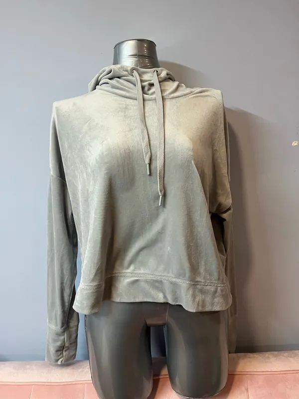 OFFLINE by Aerie Velour Hoodie Grey - Image 7