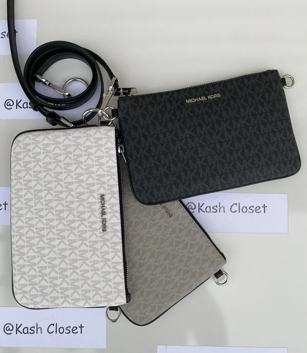 MK Medium Triple Pouch Crossbody - Black Multi - Image 2