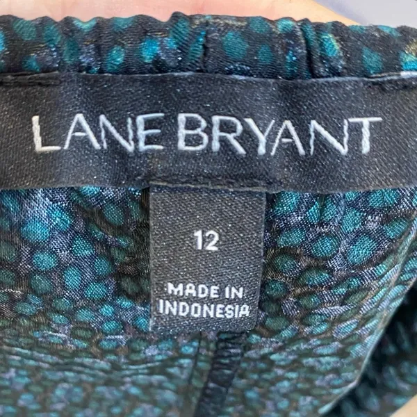 Lane Bryant Size 12 Teal Speckled Cami Tank‎ Top Lace Trim - Image 5
