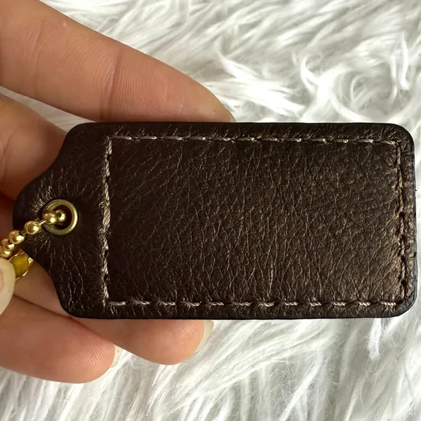2" COACH Metallic Brown Fob Bag Charm Hang tag Hangtag - Image 2