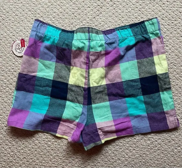 So High Waisted Colorful Plaid Flannel Loungewear PJ Mini Shirts Medium - Image 2