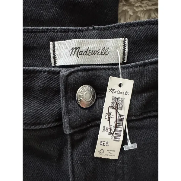 NWT Madewell The Curvy Wide Leg Jeans Women’s Size 31 Black Frost Super Stretch - Image 8