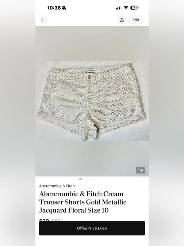 Abercrombie &Fitch Sheer Pink & Gold Metallic Foil Tank Top Size Large - Image 10