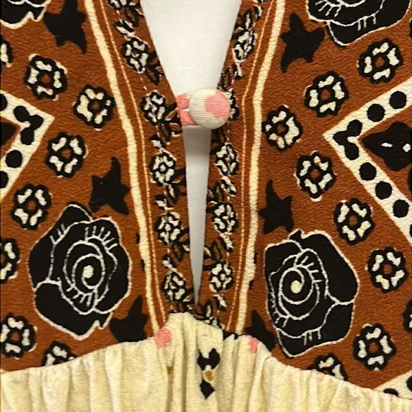 Free People Sleeveless Collared Boho Flowy Key Hole Tank V-Neck Tunic- Medium - Image 5