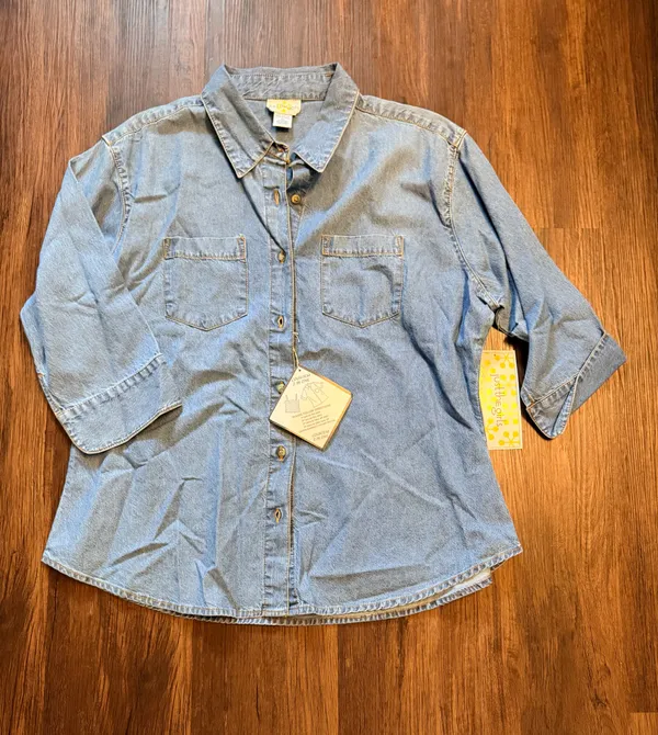Just the Girls Jean color Button Up & Cami size 2XL - Image 2