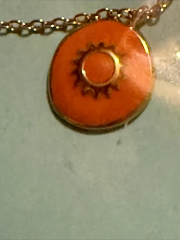 Starlite Village Orange Sunburst Pendant Necklace - Image 2