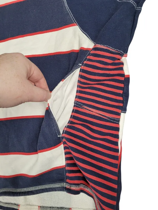 Free People Work It Out Printed Rugby Striped Pullover Sweatshirt Sz S - Image 8