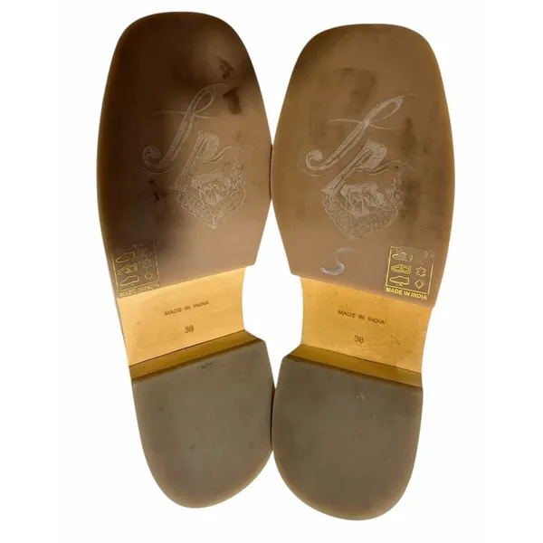 Free‎ People Lilith Loafer Mules Cream Crocodile Print Women's Size 38 - Image 8