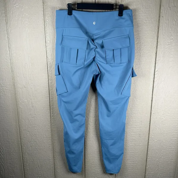 NEW Halara HaloTek Air Womens Sz XL Cargo Pocket Leggings Butt Lift Blue Stretch - Image 3