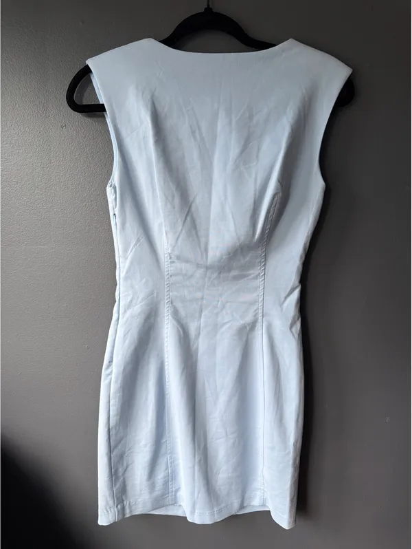 Zara Light Blue Sleeveless Bodycon Dress Size S - Image 2