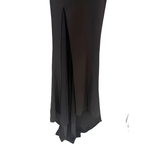 Nookie One Shoulder Gown Maxi Dress M Black High Slit Formal Prom Homecoming - Image 8