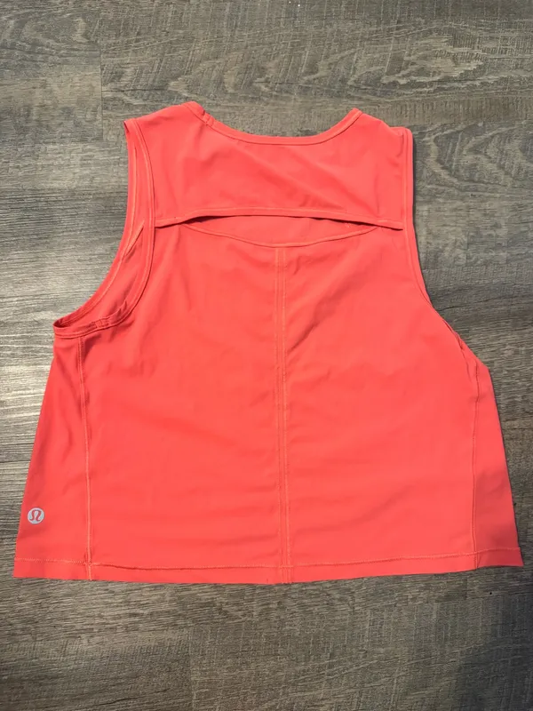 Lululemon Women’s Sleeveless Cropped Tank Top - Coral - Image 4