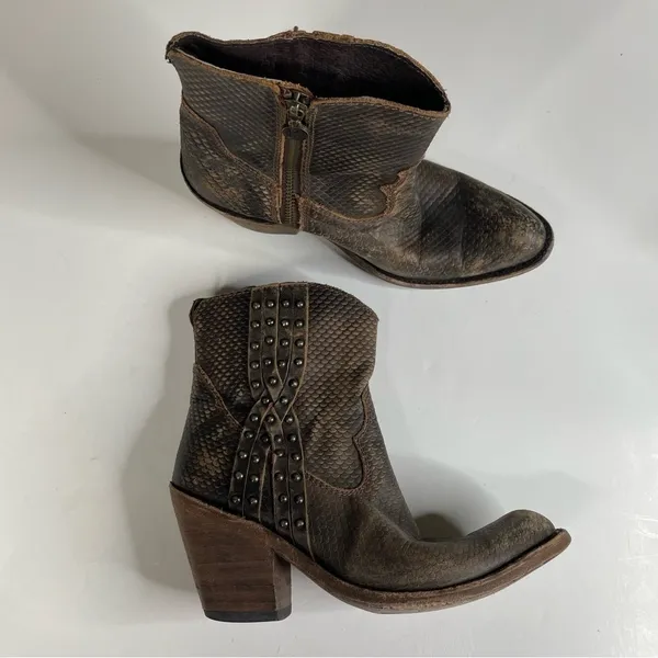 Liberty‎ Black Womens Studded Leather Ankle Boots Size 7 - Image 3