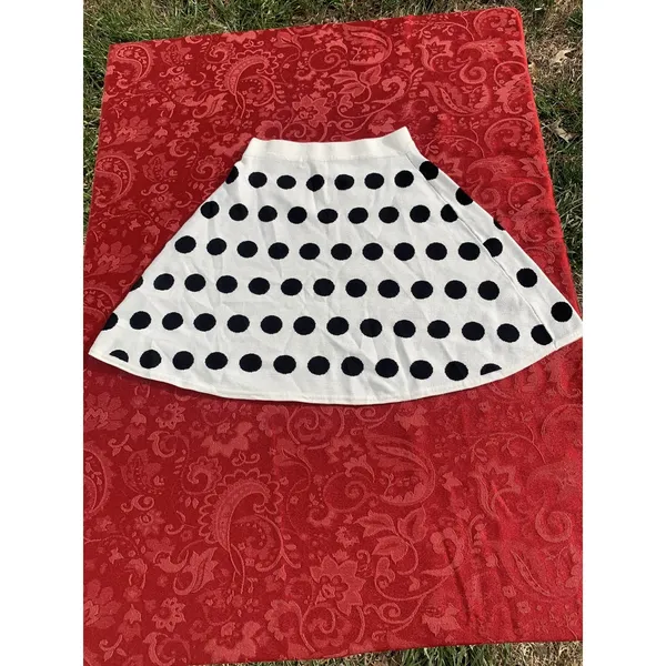 HYPR Women White Black Casual Skirt Small‎ Medium Polka Dot Short Spring Summer - Image 4