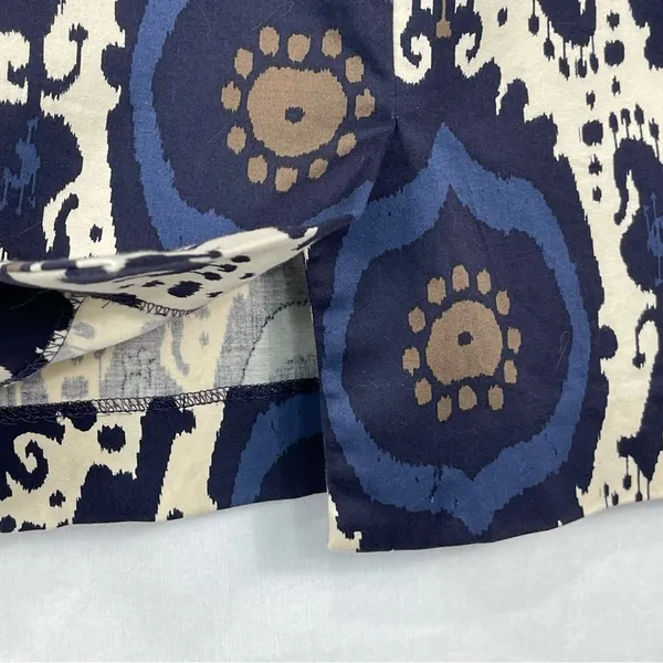 J. Crew Factory Stretch Blue Cream Pencil Skirt Size 8 - Image 7