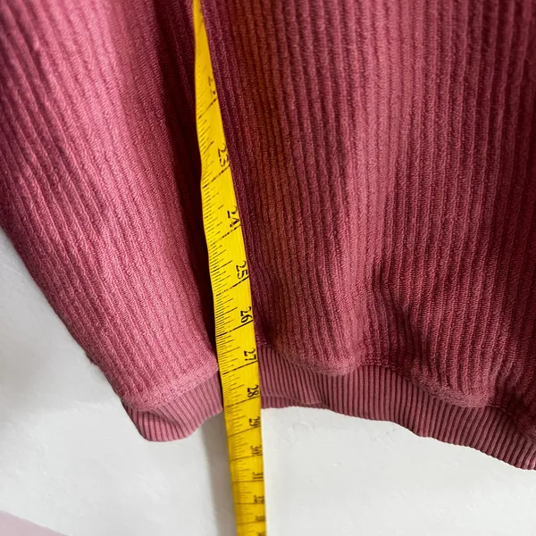 Aerie Pink Waffle Knit Sweater Cozy Minimalist Loungewear Oversized Small‎ - Image 8