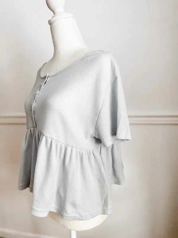 LA Hearts Waffle Knit Peplum - Image 3