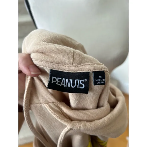Peanuts Inner Peace Snoopy Tan Floral Graphic Hoodie - Image 6