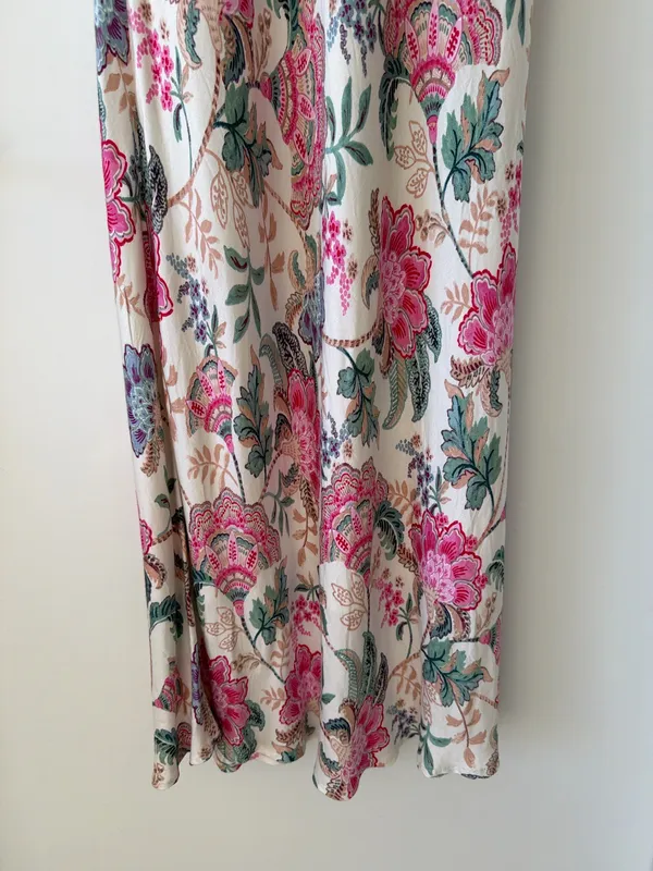 Dress Forum Floral Cowl Neck Maxi Dress in Ivory and Pink - Image 5