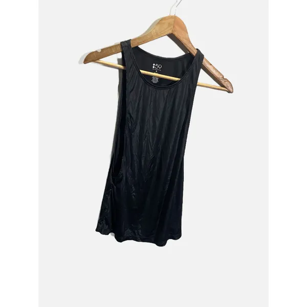 Splits59 Brooklyn Performance Tank Womens Medium Black Shiny Activewear Yoga‎ - Image 2