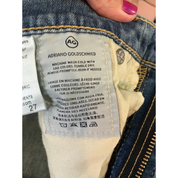 AG Adriano Goldschmied The Jodi Crop‎ Jeans 27 High Rise Slim Flare Distressed - Image 8