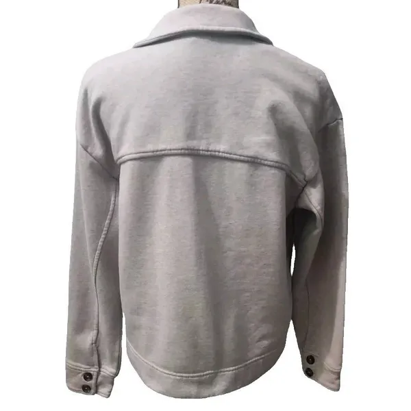 Banana Republic Women's Size S OLX LS Fleece Casual Shirt‎ Oatmeal Heather - Image 5