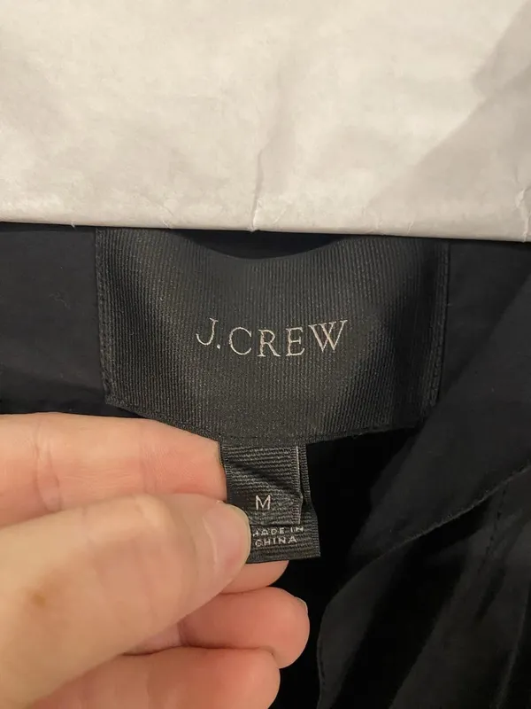 J.Crew Shirt Dress Womens Medium Black Collared Cap Sleeve Casual Short Pullover - Image 3