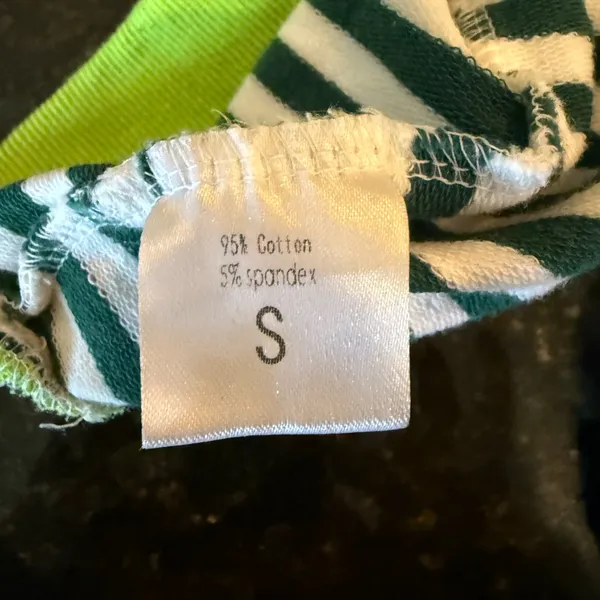 Oversized Striped Casual Sweatshirt Top Green - Image 3