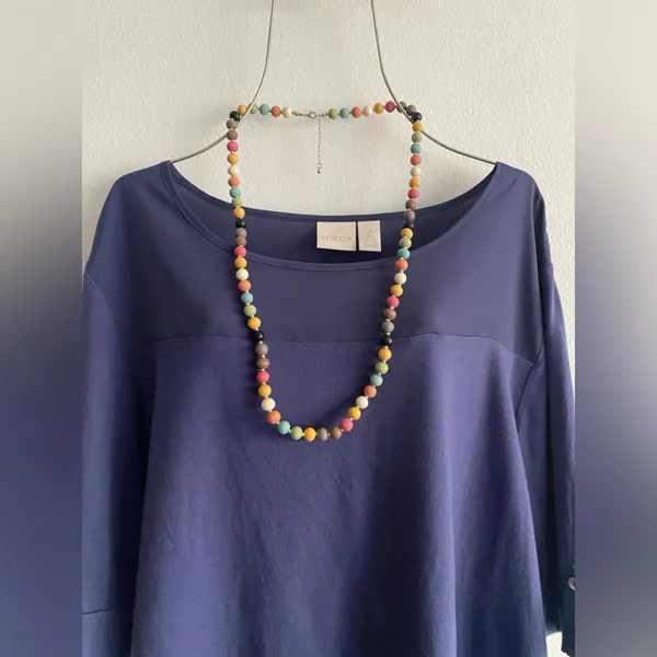Bohemian Style Colorful Wooden Beads Necklace Macaron‎ Color 16in Sweater Chain - Image 8