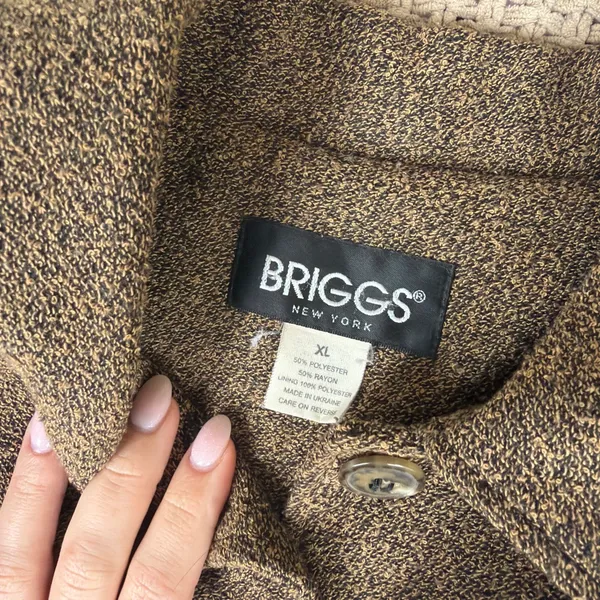 Briggs New York Vintage 90s Brown & Black Light Jacket - Image 3