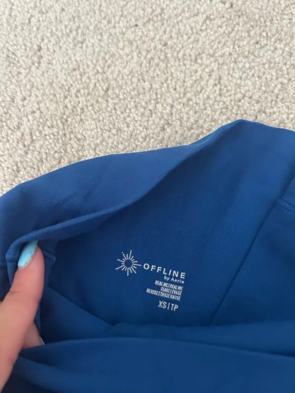 Aerie OFFLINE Blue Crossover Flare Leggings - Image 3