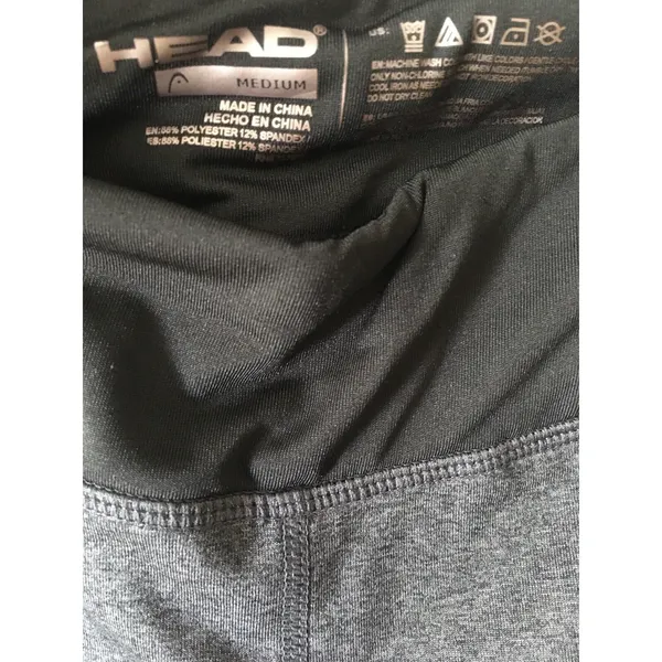 HEAD Tight Fit Grey/Black Athlesiure Leggings Women Size M - Image 4