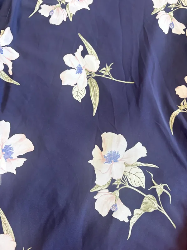 Lulus All Mine Navy Blue Floral Print High-Low Wrap Maxi Dress Large - Image 13