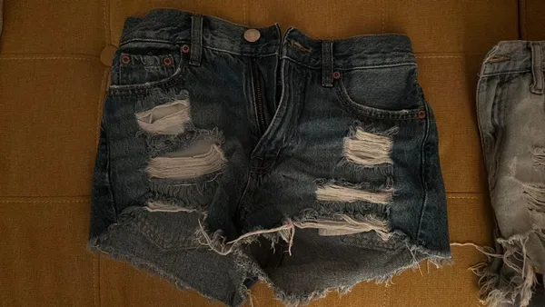 Aeropostale Ripped Dark Washed Jean Shorts - Image 3