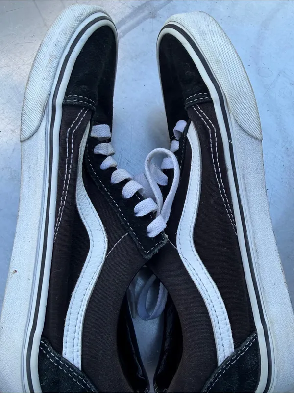 Vans Black and White Low-Top Skate Sneakers - Image 5