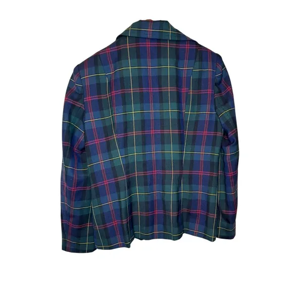 J.G. Hook Women Blazer Jacket 100% Wool Vintage 90's‎ Plaid Lined Full Zip Sz. 8 - Image 7