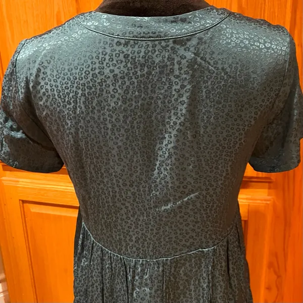 Anthropologie Maeve Tania Sacha Jacquard Tiered Tunic Dress‎ Dark Teal Green XS - Image 9